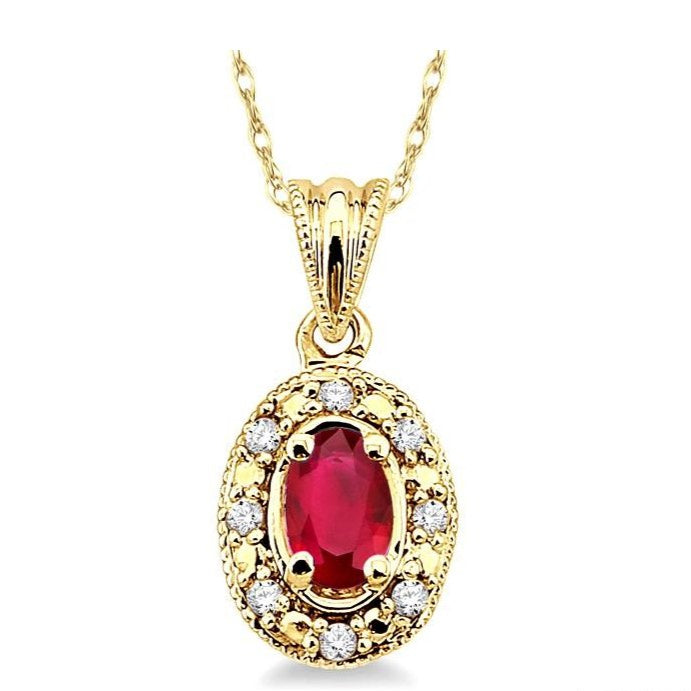 Parkplace Jewelers Oval Shape Gemstone & Diamond Pendant 58199PPFSPDRBYG