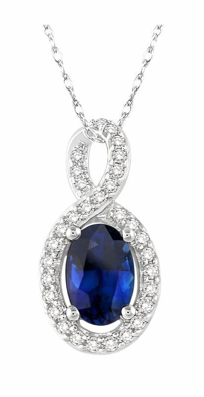 Parkplace Jewelers Oval Shape Gemstone & Halo Diamond Pendant 58508PPFSPDSPWG