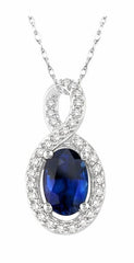 Parkplace Jewelers Oval Shape Gemstone & Halo Diamond Pendant 58508PPFSPDSPWG
