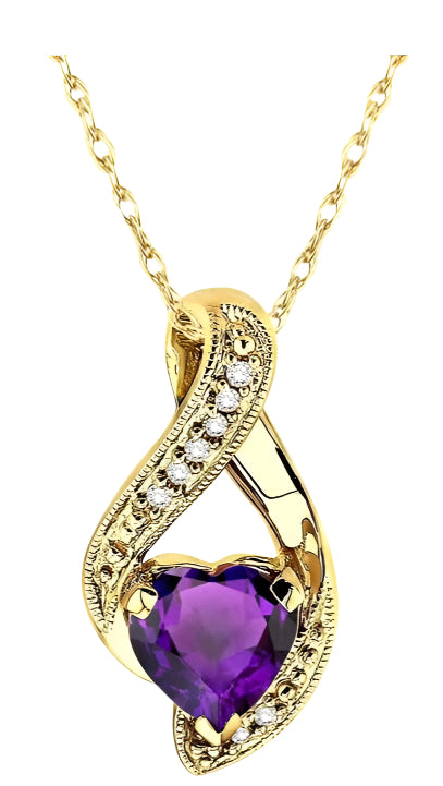 Parkplace Jewelers Heart Shape Gemstone & Diamond Pendant 60759PPFSPDAM