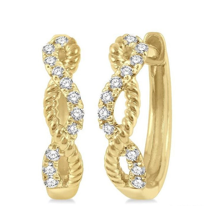 Parkplace Jewelers Twisted Petite Diamond Huggie Fashion Earrings 676V8PPTSERYG