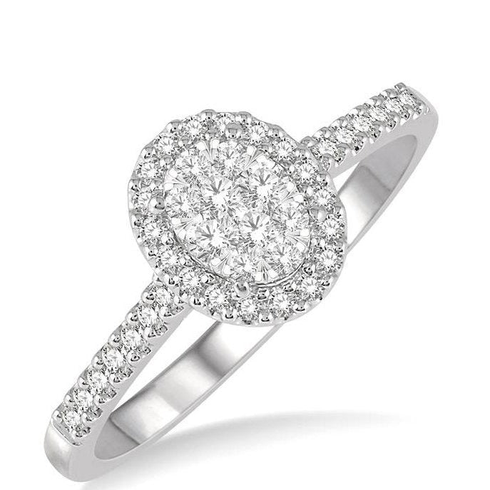 Parkplace Jewelers Oval Shape Halo Lovebright Essential Diamond Engagement Ring 13275PPFVWG