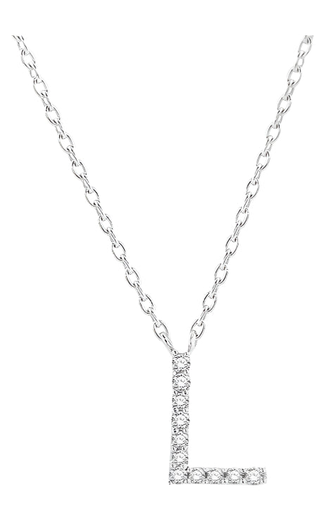 Parkplace Jewelers Block 'L' Initial Diamond Pendant 912F9PPTSPDWG-L