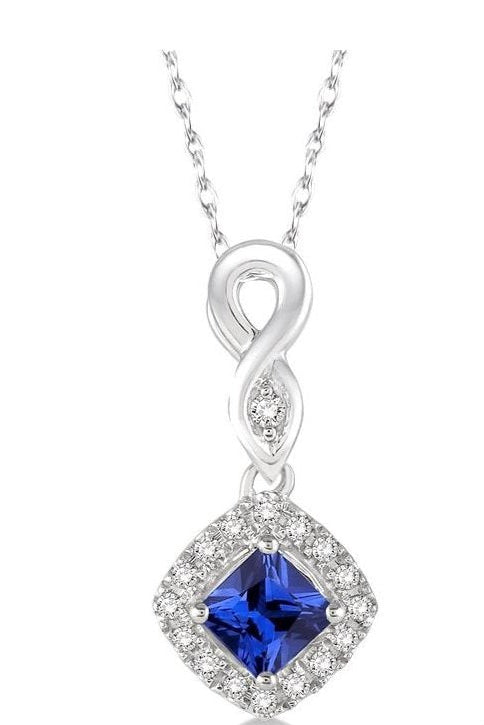 Parkplace Jewelers Cushion Shape Gemstone & Halo Diamond Pendant 57088PPFSPDSPWG