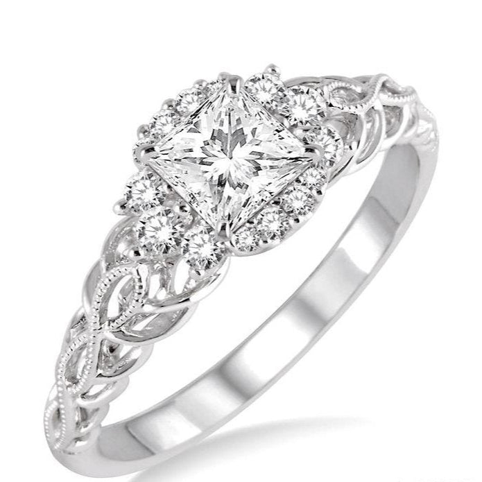 Parkplace Jewelers Princess Shape Halo Diamond Engagement Ring 15923PPFHWG-LE