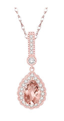 Parkplace Jewelers Pear Shape Gemstone & Halo Diamond Pendant 61187PPFHPDMOPG