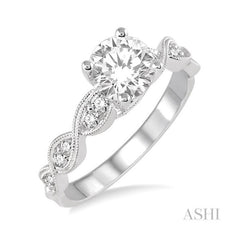 ASHI Round Shape Semi-Mount Diamond Engagement Ring 28206PPFVWG-SM