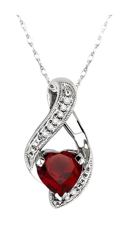 Parkplace Jewelers Heart Shape Gemstone & Diamond Pendant 60759PPFSPDGTW