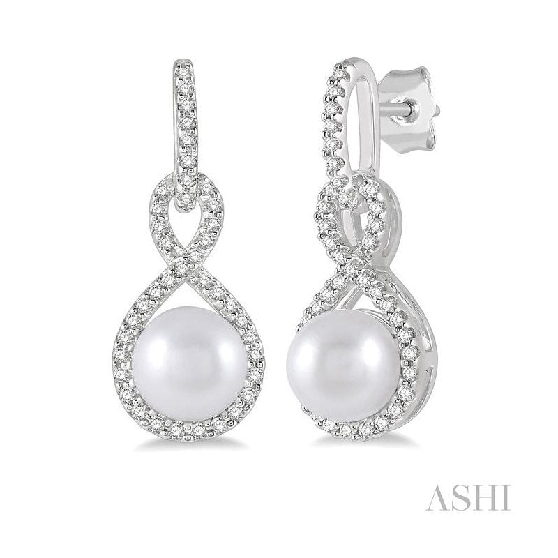 ASHI Pearl & Diamond Fashion Earrings 56896PPTSERWPWG