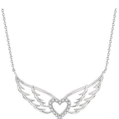 Parkplace Jewelers Angel Wings Heart Shape Diamond Necklace 996F0PPTSNKWG