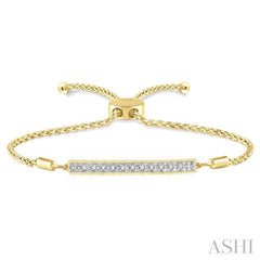 ASHI Gold Vermeil Bar Diamond Lariat Bracelet 81029PPSSSLTB-GV