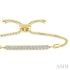 ASHI Gold Vermeil Bar Diamond Lariat Bracelet 81029PPSSSLTB-GV