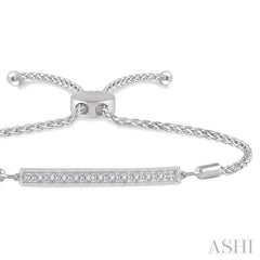 ASHI Silver Bar Diamond Lariat Bracelet 81029PPSSSLTB
