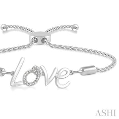 ASHI Silver Love Diamond Lariat Bracelet 81069PPSSSLTB
