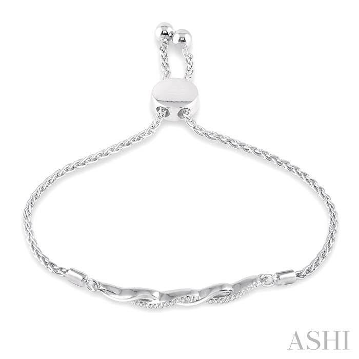 ASHI Silver Swirl Diamond Lariat Bracelet 81079PPSSSLTB