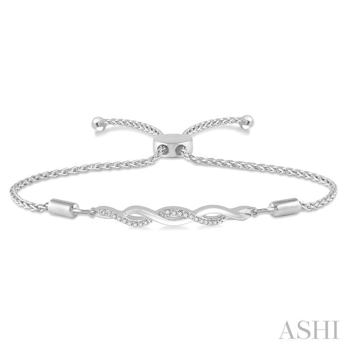 ASHI Silver Swirl Diamond Lariat Bracelet 81079PPSSSLTB