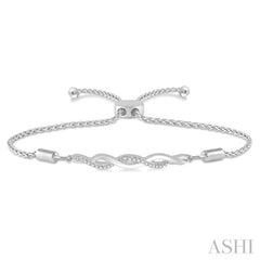 ASHI Silver Swirl Diamond Lariat Bracelet 81079PPSSSLTB
