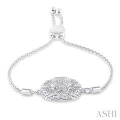 ASHI Silver Circle Diamond Lariat Bracelet 81089PPSSSLTB
