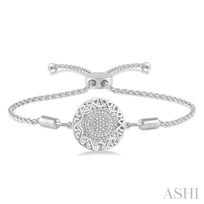 ASHI Silver Circle Diamond Lariat Bracelet 81089PPSSSLTB