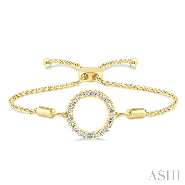 ASHI Gold Vermeil Circle Diamond Lariat Bracelet 81099PPSSSLTB-GV