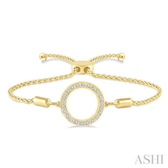 ASHI Gold Vermeil Circle Diamond Lariat Bracelet 81099PPSSSLTB-GV