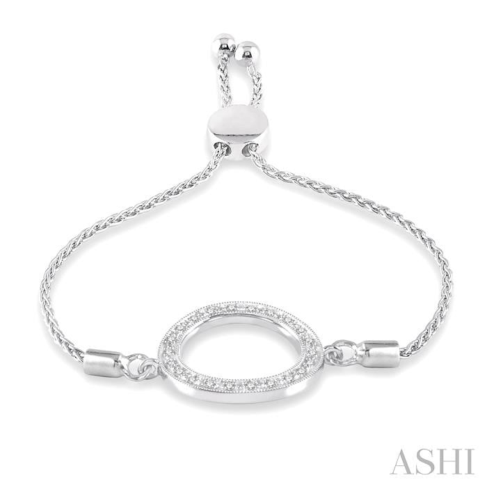 ASHI Silver Circle Diamond Lariat Bracelet 81099PPSSSLTB
