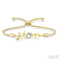 ASHI Gold Vermeil Mom Diamond Lariat Bracelet 81109PPSSSLTB-GV