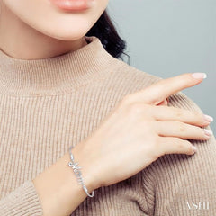 ASHI Silver Mom Diamond Lariat Bracelet 81109PPSSSLTB