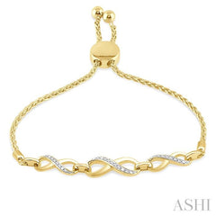 ASHI Gold Vermeil Infinity Diamond Lariat Bracelet 81118PPSSSLTB-GV