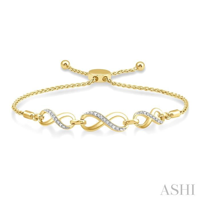 ASHI Gold Vermeil Infinity Diamond Lariat Bracelet 81118PPSSSLTB-GV