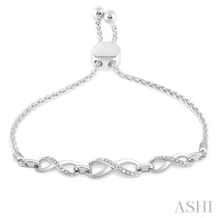 ASHI Silver Infinity Diamond Lariat Bracelet 81118PPSSSLTB