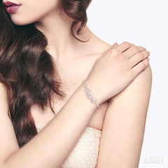 ASHI Silver Love Diamond Lariat Bracelet 81169PPSSSLTB