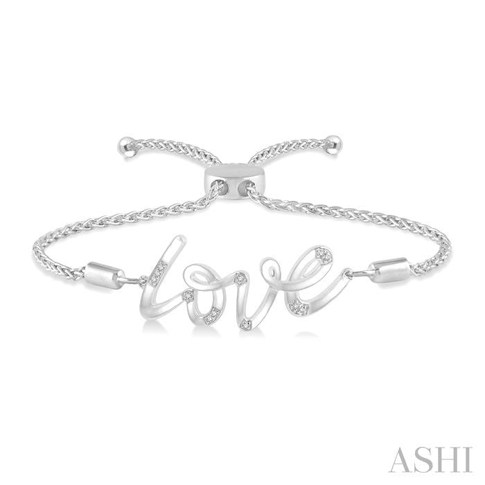 ASHI Silver Love Diamond Lariat Bracelet 81169PPSSSLTB