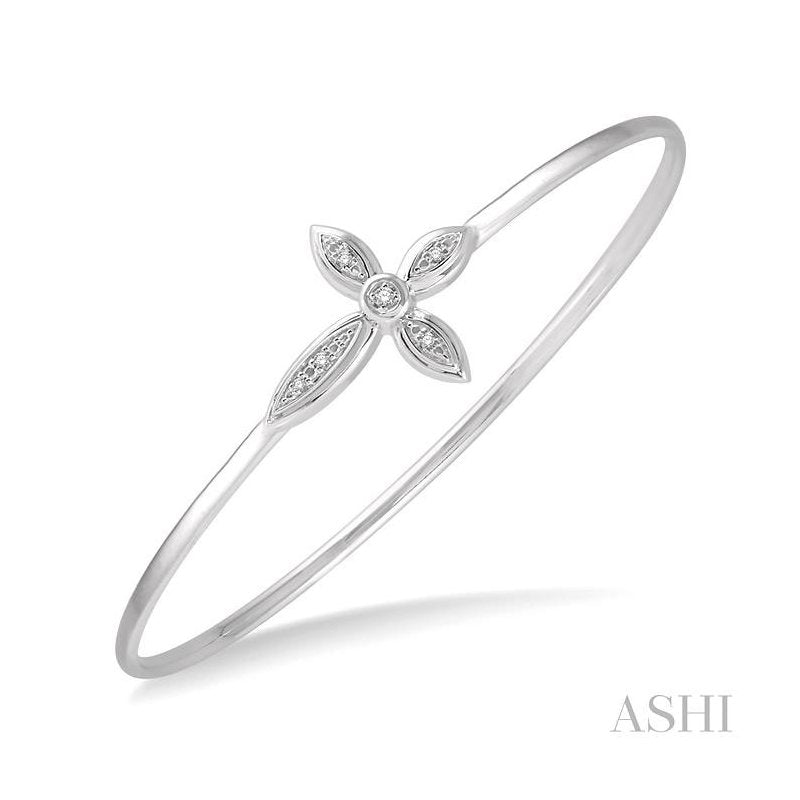 ASHI Silver Cross Diamond Flexi Fashion Bangle 85809PPSSSLBG