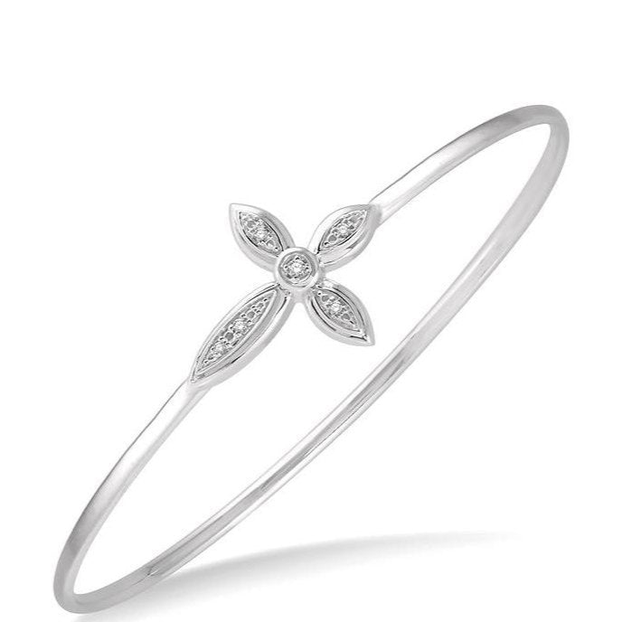 Parkplace Jewelers Silver Cross Diamond Flexi Fashion Bangle 85809PPSSSLBG