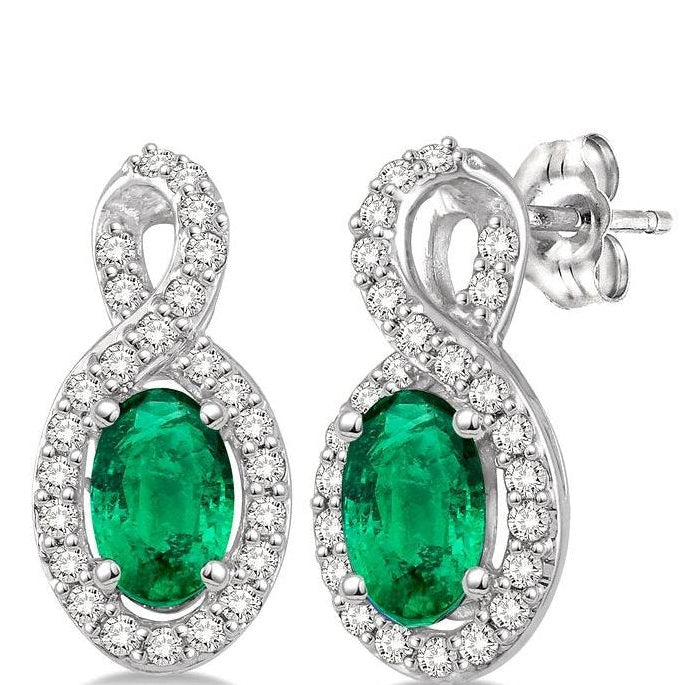 Parkplace Jewelers Oval Shape Gemstone & Halo Diamond Earrings 58507PPTSEREMWG