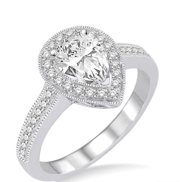 Parkplace Jewelers Pear Shape Semi-Mount Halo Diamond Engagement Ring 248A5PPFRWG-SM