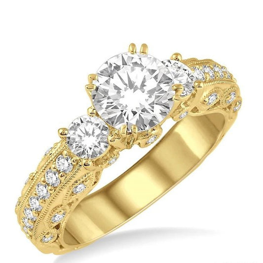 Parkplace Jewelers Round Shape Past Present & Future Semi-Mount Diamond Engagement Ring 25903PPFR-SM