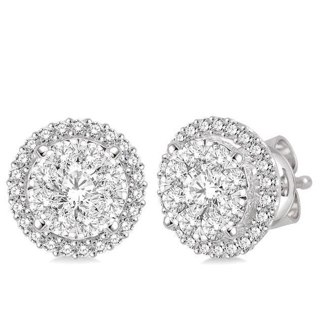 Parkplace Jewelers Round Shape Halo Lovebright Essential Diamond Earrings 94910PPFVERWG-3.00
