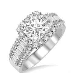Parkplace Jewelers Cushion Shape Semi-Mount Halo Diamond Engagement Ring 18370PPFRWG-SM-1.20