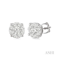 ASHI Round Shape Lovebright Essential Diamond Stud Earrings 91752PPFVERWG