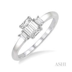 ASHI Emerald Shape Diamond Engagement Ring 253L3PPFVWG-LE