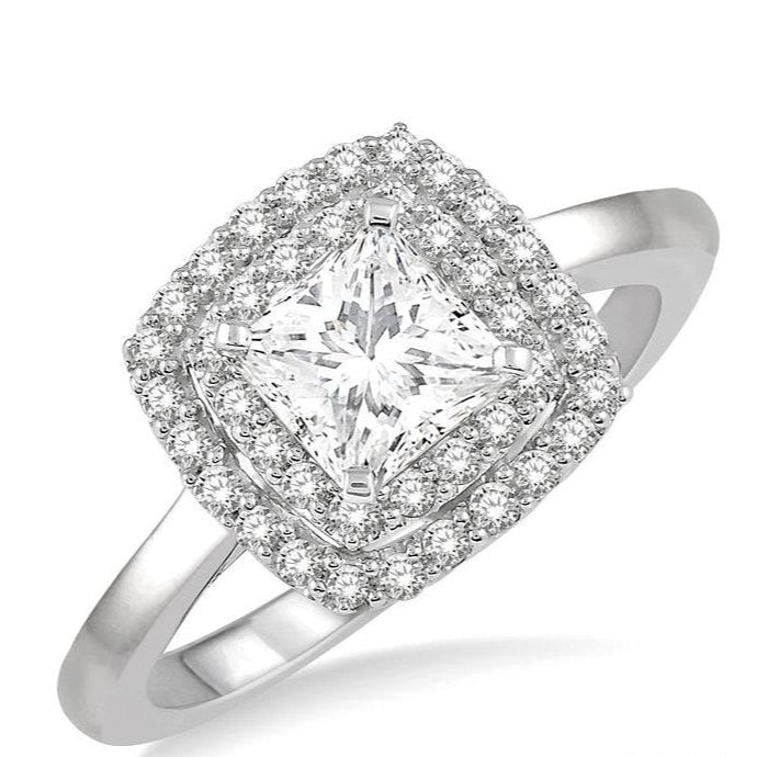 Parkplace Jewelers Princess Shape Halo Diamond Engagement Ring 265L2PPFHWG-LE