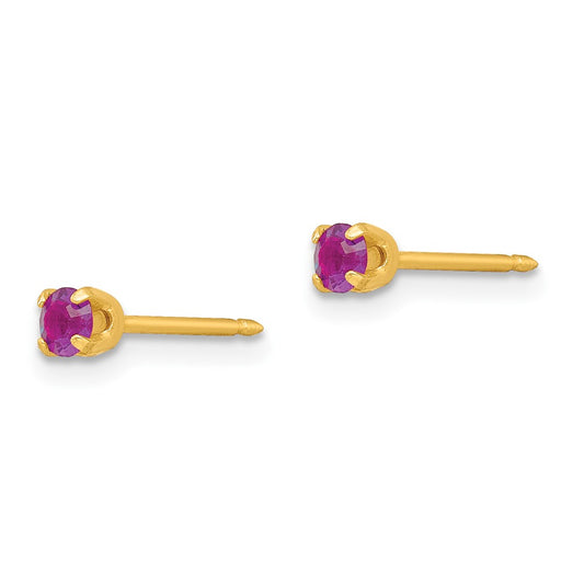 82E Inverness 24k Plated February Purple Crystal Birthstone Earrings