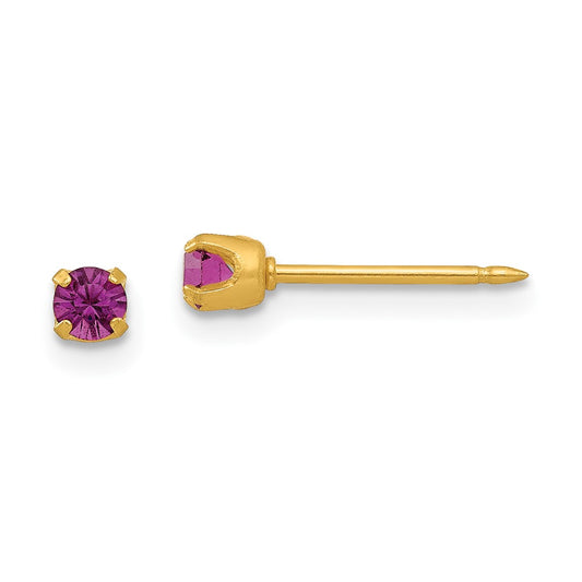 82E Inverness 24k Plated February Purple Crystal Birthstone Earrings