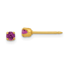 82E Inverness 24k Plated February Purple Crystal Birthstone Earrings