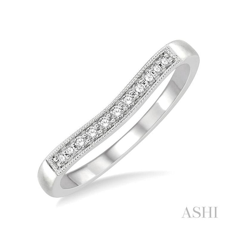 ASHI Curved Diamond Wedding Band 30368PPFGWG