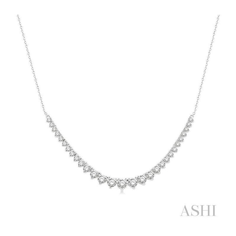 ASHI Graduated Diamond Smile Necklace 991H2PPFGNKWG
