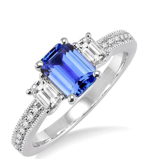 Parkplace Jewelers Emerald Shape Gemstone & Diamond Ring 40583PPFCTZWG