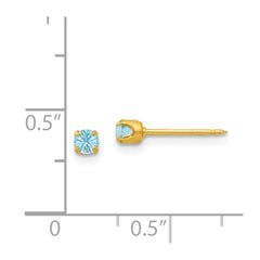 83E Inverness 24k Plated March Lt Blue Crystal Birthstone Earrings